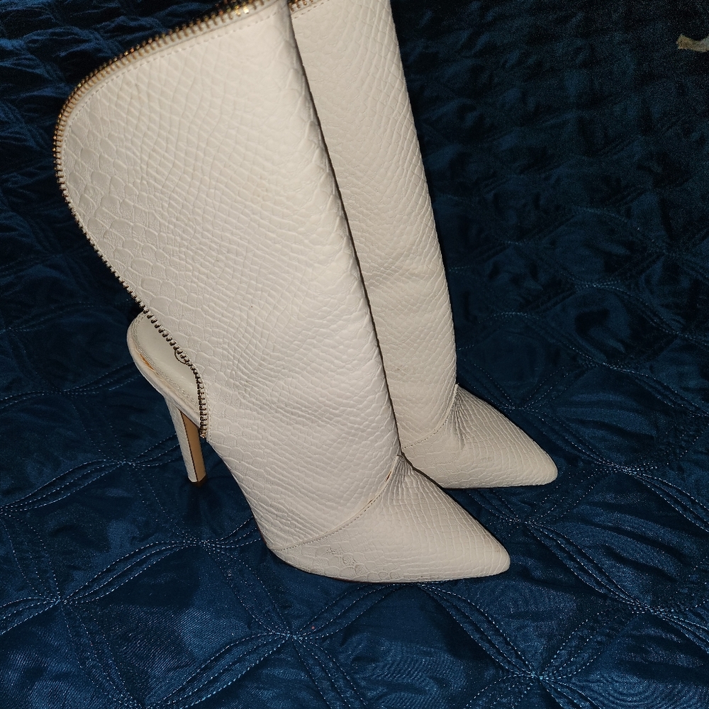 White Snake Print Bootie